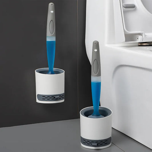 Detergent Refillable Toilet Brush Set Wall-Mounted